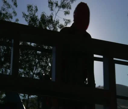 Silhouette of construction worker in hardhat Stock Footage 21560183