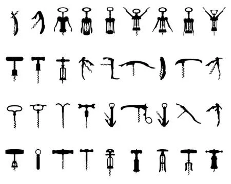 Silhouette of corkscrew Stock Illustration