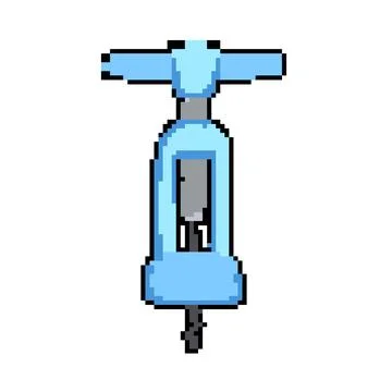Silhouette corkscrew wine pixel art vector illustration Stock Illustration