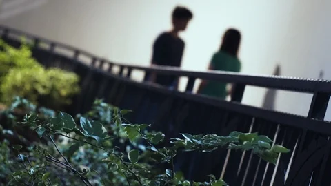 Silhouette of a couple breakup Stock Footage 129000154