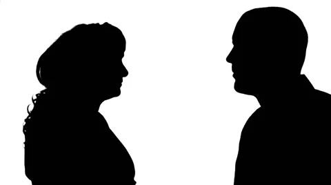 Silhouette of couple. Stock Footage 61125926
