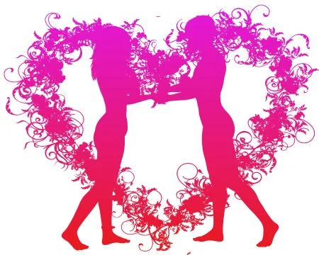 Silhouette of a couple Stock Illustration