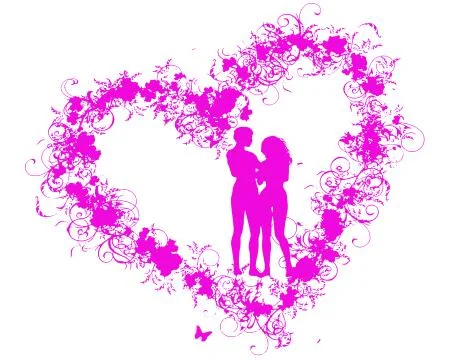 Silhouette of a couple Stock Illustration