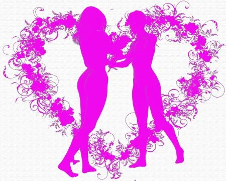 Silhouette of a couple Stock Illustration