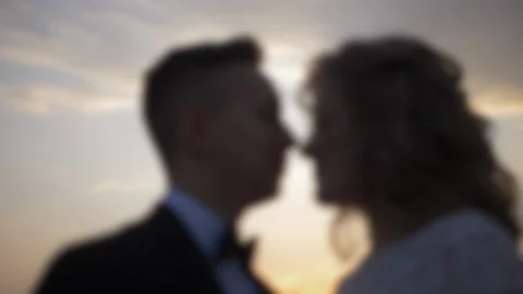 Silhouette of a couple in love Stock Footage 106947471