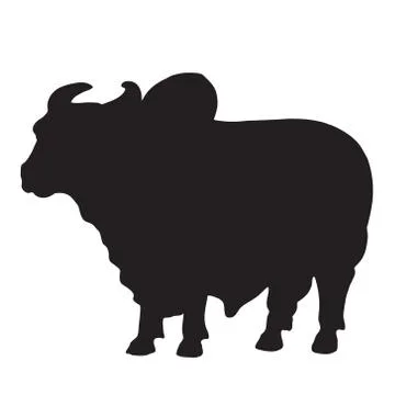 Silhouette cow on white background vector design Stock Illustration
