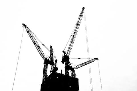 Silhouette Crane Stock Photos
