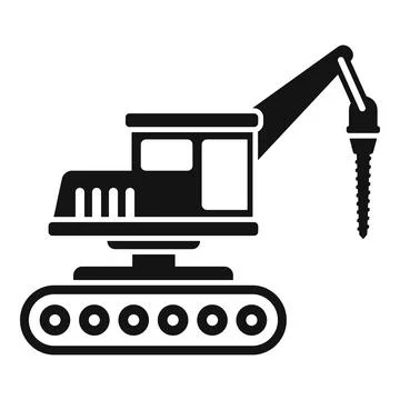 Silhouette of crawler drill machine Stock Illustration