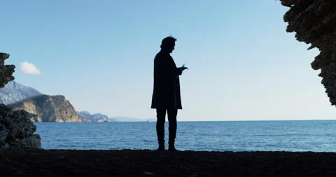 Silhouette creative dancing conductor self expression freedom nature uninhibited Stock Footage 237410530