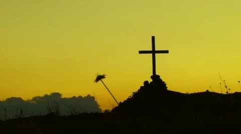 Silhouette of the Cross Stockbeeldmateriaal 584943