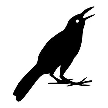 Silhouette of crow Stock Illustration