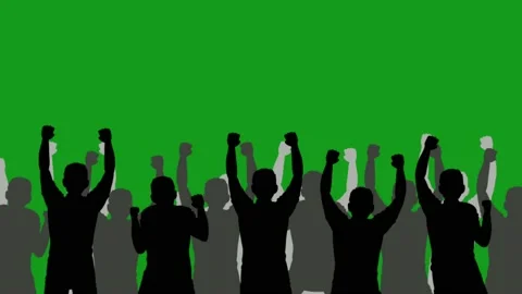 Silhouette crowd motion graphics with green screen background Stock Footage 135953973