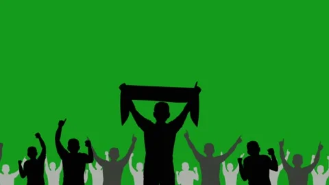 Silhouette crowd motion graphics with green screen background Stock Footage 138074431