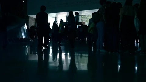 Silhouette crowd of people Video stock 125308061