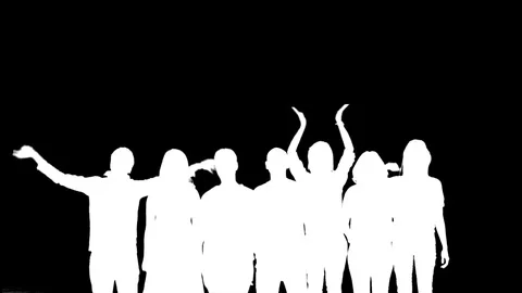 Silhouette Crowd_Luma Matte_B Stock-Footage 124829598