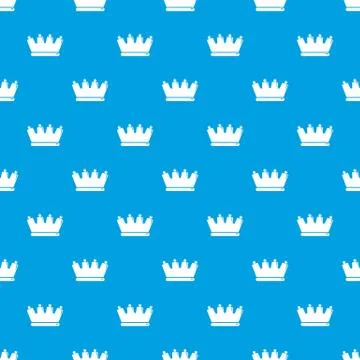 Silhouette crown pattern vector seamless blue Stockillustratie