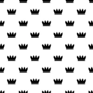 Silhouette crown pattern vector seamless Illustrazione stock