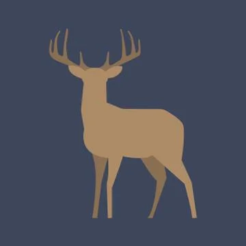 Silhouette of crying deer 库存插图