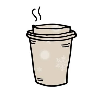Silhouette cup of coffee with background Stock Illustration