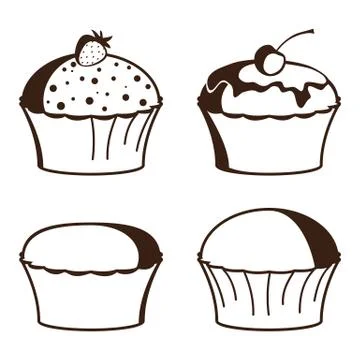 Silhouette cupcakes Stock Illustration