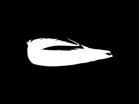 Silhouette of the Cutlass Fish, Flat Style Stock Illustration