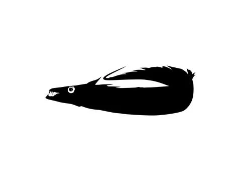 Silhouette of the Cutlass Fish, Flat Style Stock Illustration
