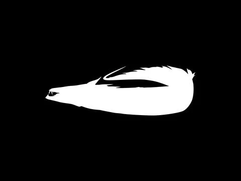 Silhouette of the Cutlass Fish, Flat Style Stock Illustration