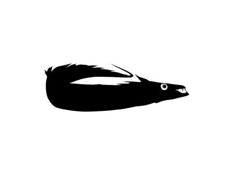 Silhouette of the Cutlass Fish, Flat Style Stock Illustration