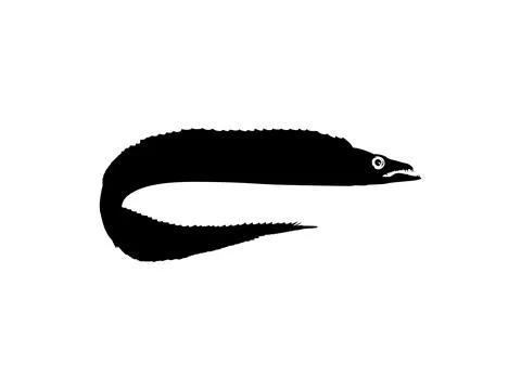Silhouette of the Cutlass Fish, Flat Style Stock Illustration