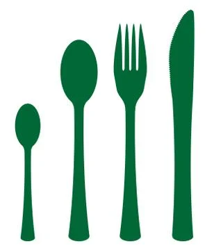 Silhouette Cutlery Set Stock Illustration
