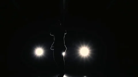 Silhouette of dance performing man Видео 76163716