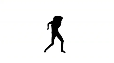 Silhouette Dancer (black on white) Stock Footage 532903