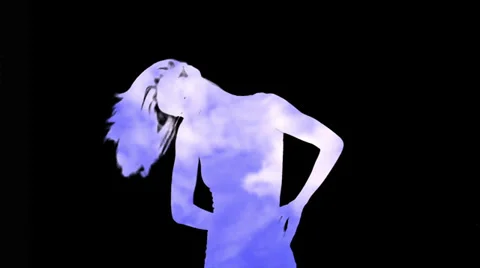 Silhouette Dancer with Clouds Video stock 29831843