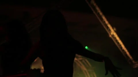 A Silhouette of a dancer in a club Stock Footage 46299927