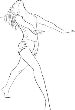 Silhouette of dancer Stock Illustration