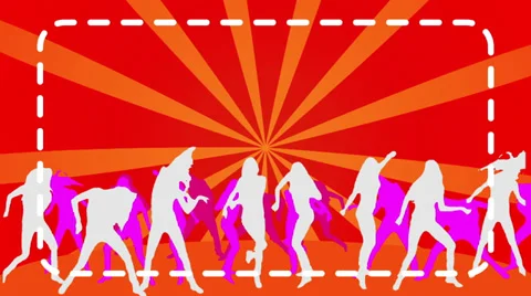 Silhouette Dancers red background 動画素材 37697664