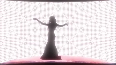 Silhouette Of A Dancing Belly 3D Animation Stock-Footage 148601583