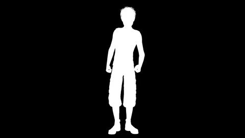 Silhouette of a dancing boy. Alpha channel. Alpha matte. FullHD. Stock Footage 95281257
