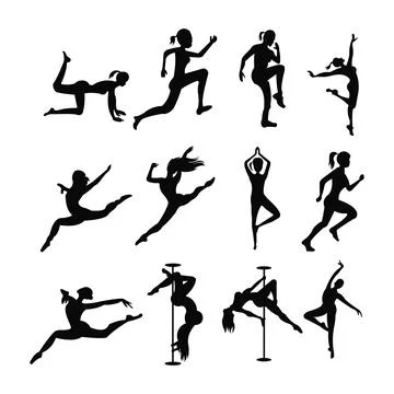 Silhouette Dancing cafe in rays of light  Vector illustration イラスト素材