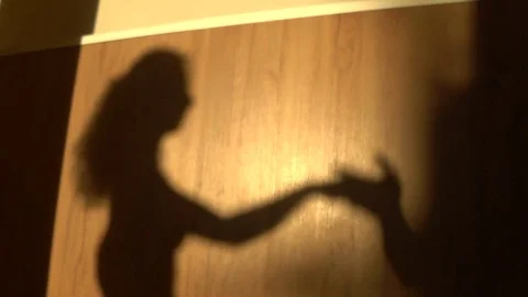 Silhouette Of A Dancing Couple Stock Footage 84569218