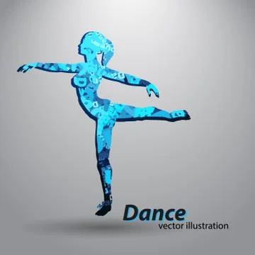 Silhouette of a dancing girl Illustrazione stock