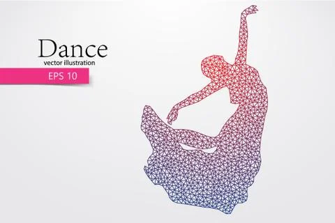 Silhouette of a dancing girl from triangle. Dancer woman Stock Illustration