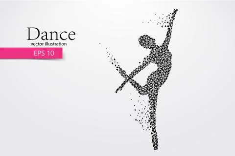 Silhouette of a dancing girl from triangle. Dancer woman Stock Illustration