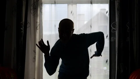 Silhouette of a dancing man. Stock Footage 97315229