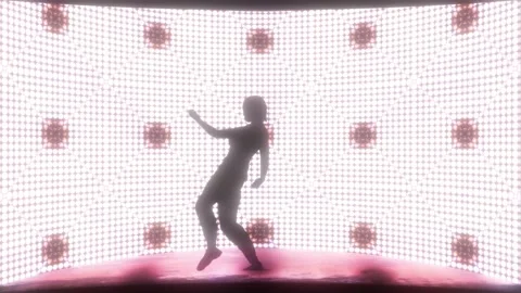 Silhouette Of A Dancing Pop 3D Animation Видео 148603510