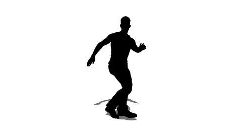 Silhouette of a dancing rapper. Alpha channel. Alpha matte. FullHD. Video stock 94997016