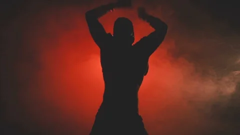 Silhouette of a dancing sexy man Stock Footage 103154149