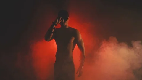 Silhouette of a dancing sexy man Stock Footage 103155047