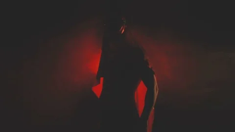 Silhouette of a dancing sexy man Stock Footage 103201643
