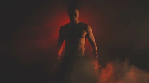 Silhouette of a dancing sexy man Stock Footage 103222149